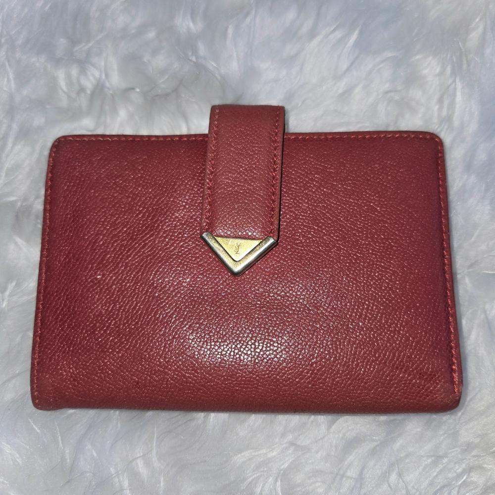 Yves Saint Laurent Burgundy Leather Wallet - Picture 12 of 16